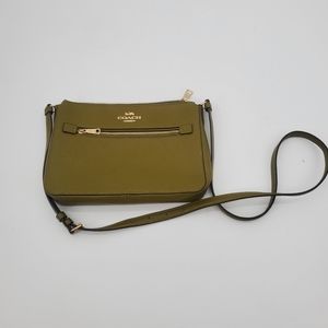 Coach green and gold Gallery file bag crossbody new without tags